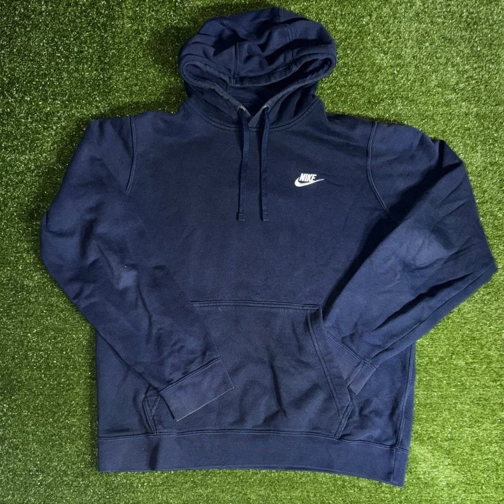 Nike Sportswear Club Fleece Hoodie Mens Medium Navy Blue Pullover BV2648-410
